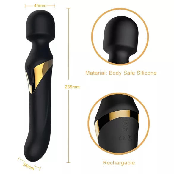 Dorcel - δονητής και μασάζ 2 σε 1 - διπλή διέγερση - μαύρος