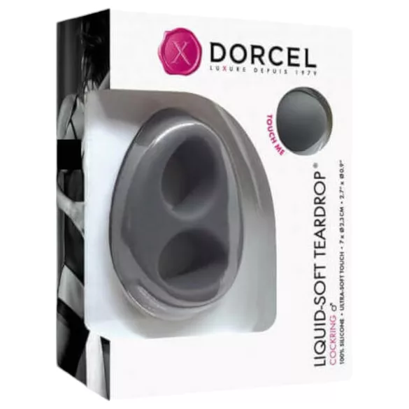 Dorcel - δαχτυλίδι πέους Liquid-soft Teardrop - σιλικόνη γκρι