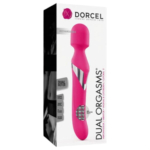 Dorcel Διπλή Ηδονή - επαναφορτιζόμενος 2 σε 1 δονητής μασάζ (ροζ)