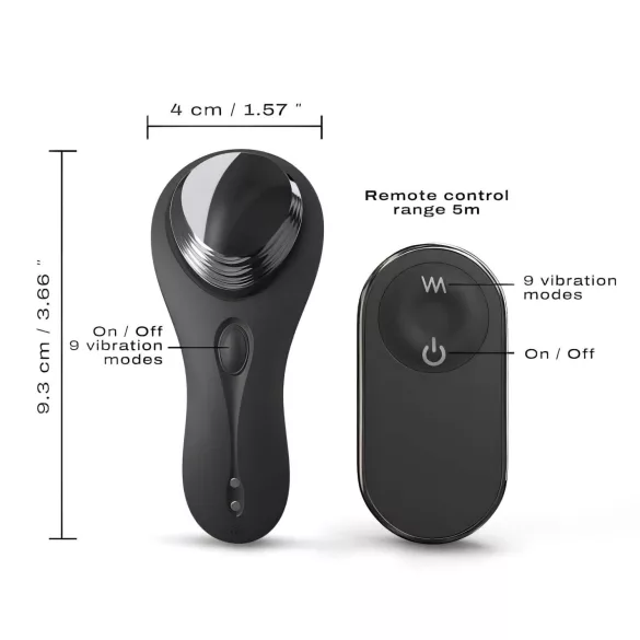 Dorcel Κρυφός Δονητής + - επαναφ., ραδιοκ. κλειτορινικός δονητής (μαύρο)