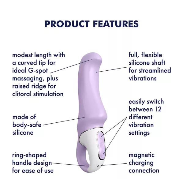 Satisfyer Charming Smile - αδιάβρονος, επαναφορτιζόμενος δονητής σημείου G (μοβ)