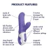 Satisfyer Magic Bunny - αδιάβρονος δονητής με κλειτοριδικό βραχίονα (μωβ)