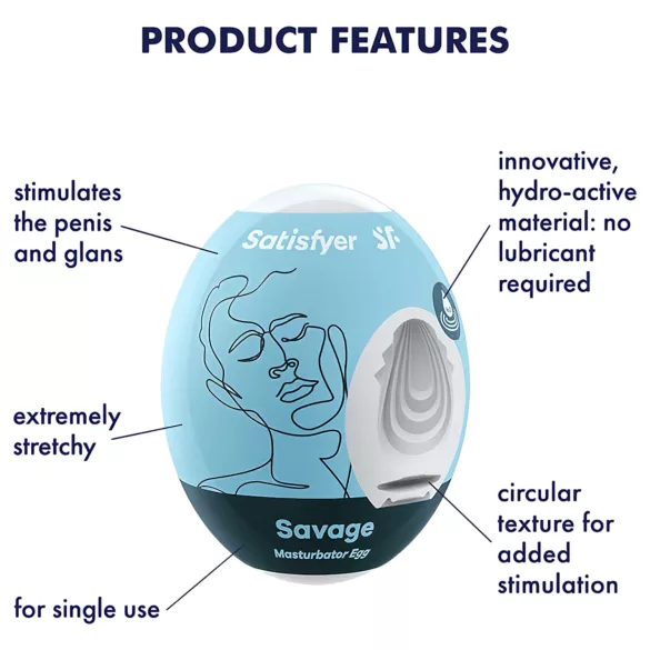 Satisfyer Egg Savage - αυγό masturbator για άνδρα - 1 τεμάχιο