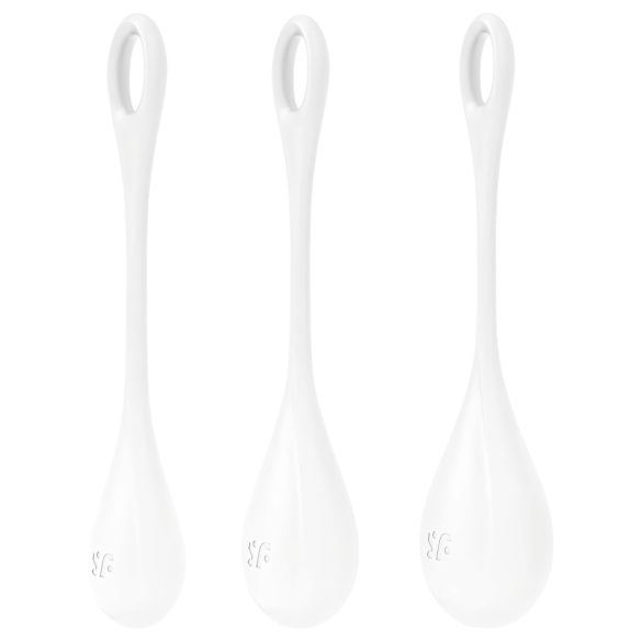 Satisfyer Yoni Power 1 - σετ μπάλες kegel - λευκό - 3 τεμάχια