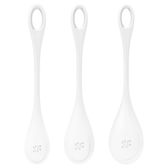 Satisfyer Yoni Power 1 - σετ μπάλες kegel - λευκό - 3 τεμάχια