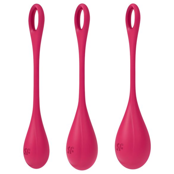 Satisfyer Yoni Power 1 - Σετ Μπάλες Γκέισας - Κόκκινο (3 τεμάχια)