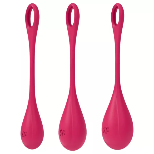 Satisfyer Yoni Power 1 - σετ μπάλες σφιγκτήρα κόλπου - 3 τεμάχια - κόκκινο