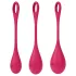 Satisfyer Yoni Power 1 - σετ μπάλες σφιγκτήρα κόλπου - 3 τεμάχια - κόκκινο