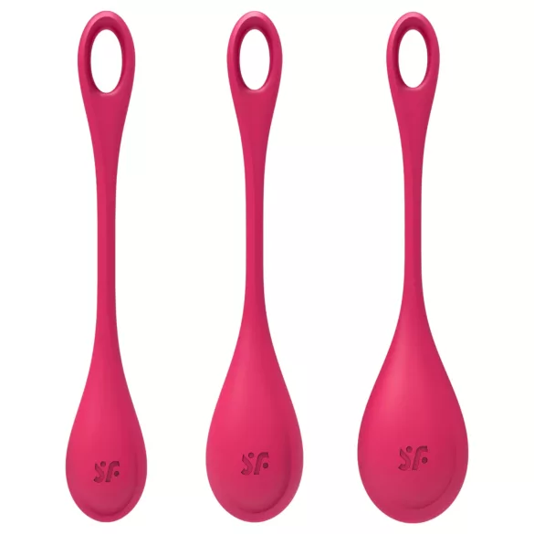 Satisfyer Yoni Power 1 - σετ μπάλες σφιγκτήρα κόλπου - 3 τεμάχια - κόκκινο