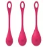 Satisfyer Yoni Power 1 - σετ μπάλες σφιγκτήρα κόλπου - 3 τεμάχια - κόκκινο