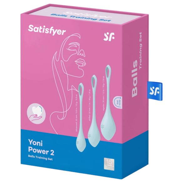 Satisfyer Yoni Power 2 - σετ μπάλες geisha - 3 τεμάχια - μπλε