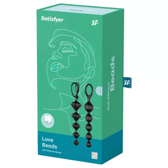 Satisfyer Love Beads - σετ πρωκτικά δονητά με χάντρες - μαύρο