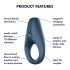 Satisfyer Rocket Ring - Αδιάβροχο δαχτυλίδι δόνησης για άνδρες (μπλε)
