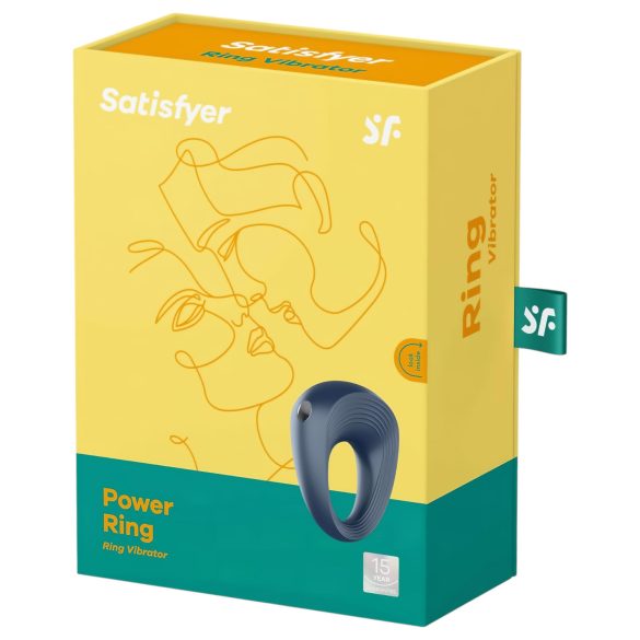 Satisfyer Power Ring - δαχτυλίδι πέους με δόνηση αδιάβροχο γκρι