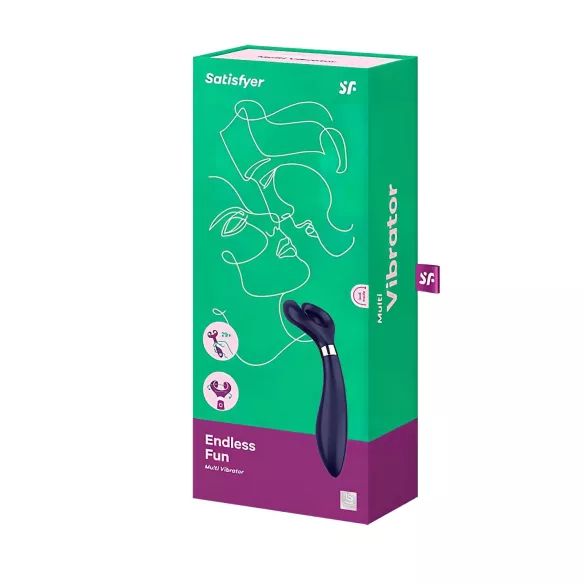 Satisfyer Endless Fun - δονητής ζευγαριών επαναφορτιζόμενος αδιάβροχος μπλε