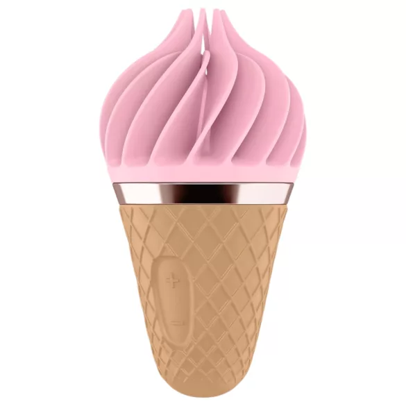 Satisfyer Sweet Treat - επαναφορτιζόμενο, περιστρεφόμενο δονητή κλειτορίδας (ροζ-καφέ)