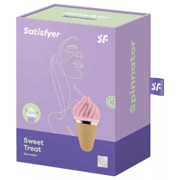 Satisfyer Sweet Treat - επαναφορτιζόμενο, περιστρεφόμενο δονητή κλειτορίδας (ροζ-καφέ)