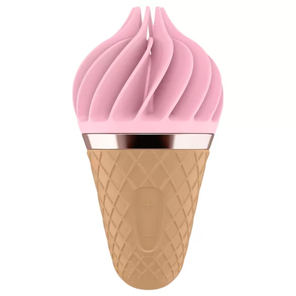 Satisfyer Sweet Treat - επαναφορτιζόμενο, περιστρεφόμενο δονητή κλειτορίδας (ροζ-καφέ)