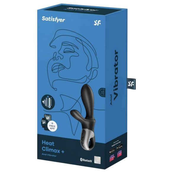 Satisfyer Heat Climax+ - έξυπνο αναλογικό δονητή με θέρμανση - μαύρο