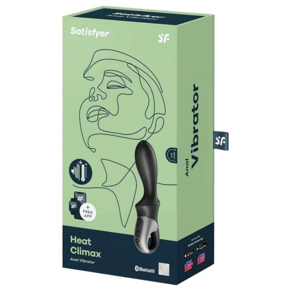 Satisfyer Heat Climax - έξυπνο θερμαινόμενο πρωκτικό δονητή - μαύρο
