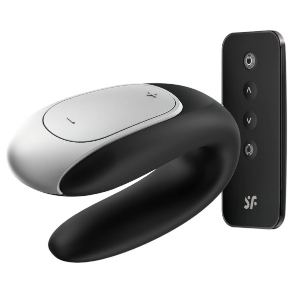 Satisfyer Double Fun - έξυπνος, αδιάβροχος δονητής για ζευγάρια (μαύρο)