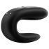 Satisfyer Double Fun - έξυπνος, αδιάβροχος δονητής για ζευγάρια (μαύρο)