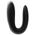 Satisfyer Double Fun - έξυπνος, αδιάβροχος δονητής για ζευγάρια (μαύρο)