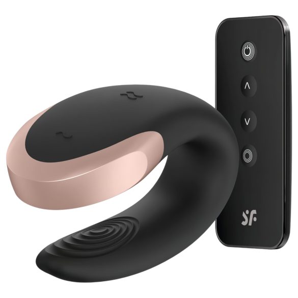 Satisfyer Double Love - έξυπνος, ραδιοελεγχόμενος διπλός δονητής (μαύρος)