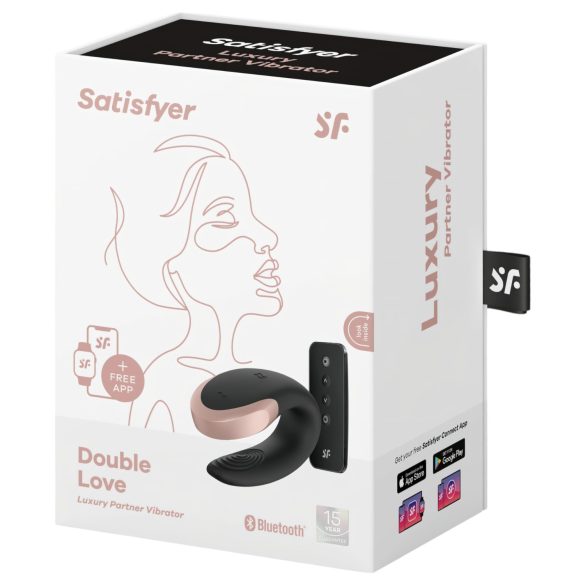 Satisfyer Double Love - ζευγαρωτός δονητής με app - ασύρματος - μαύρο