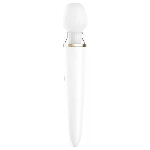 Satisfyer Double Wand-er - έξυπνο μασάζ δονητής - λευκό