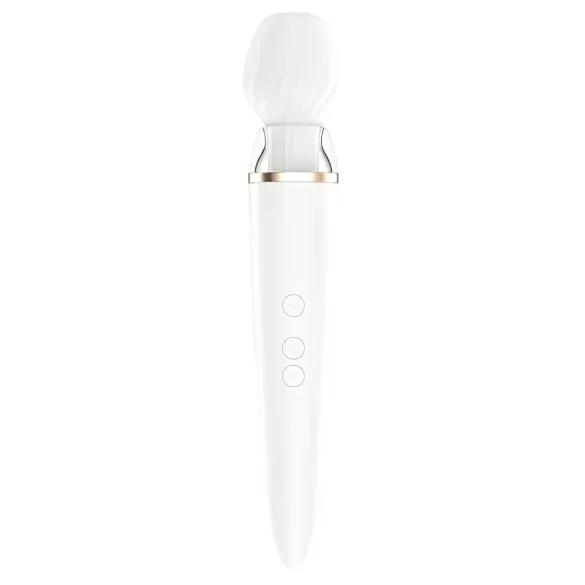 Satisfyer Double Wand-er - έξυπνο μασάζ δονητής - λευκό