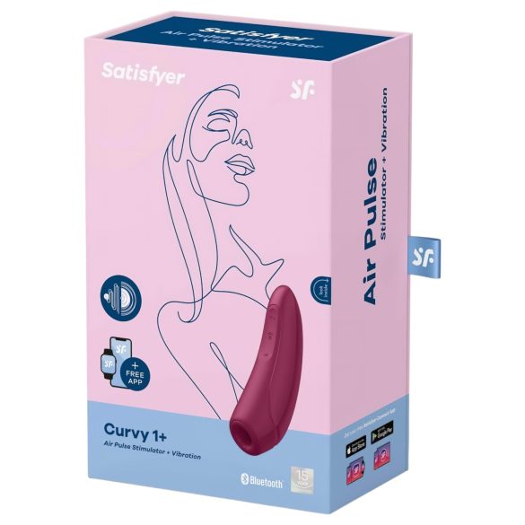 Satisfyer Curvy 1+ - έξυπνος κλειτοριδικός διεγέρτης με κύματα αέρα - κόκκινο