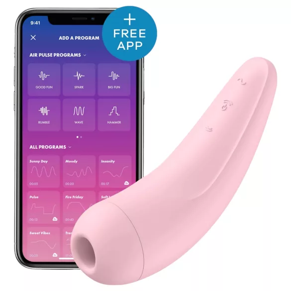 Satisfyer Curvy 2+ - γυναικείο κλειτοριδικό ερεθιστής με κύματα αέρα - ροζ