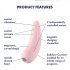 Satisfyer Curvy 2+ - Έξυπνος Κλειτοριδικός Διεγέρτης με Κυματισμό Αέρα (ροζ)