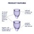 Satisfyer Feel Confident - σετ εμμηνορρυσιακού κυπέλλου (μοβ)