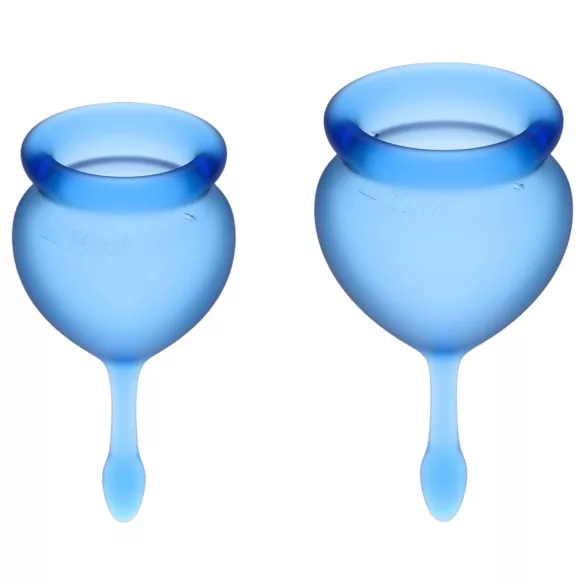 Satisfyer Feel Good - σετ σιλικόνης κυπέλλων περιόδου (μπλε, 2 τεμ.)