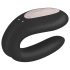 Satisfyer Double Joy - Έξυπνος Αδιάβροχος Δονητής για Ζευγάρια (Μαύρο)