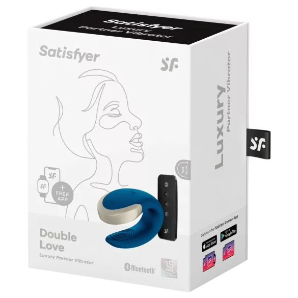 Satisfyer Double Love - δονητής ζευγαριού με έλεγχο μέσω εφαρμογής (μπλε)