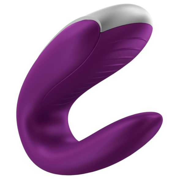 Satisfyer Double Fun - δονητής ζευγαριών με εφαρμογή - μωβ