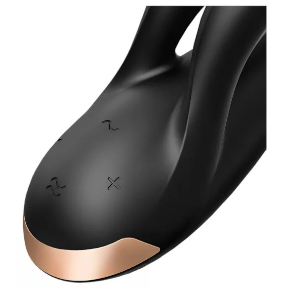 Satisfyer Double Flex - Δονητής με βραχίονα κλειτορίδας με έλεγχο μέσω εφαρμογής (μαύρος)