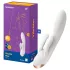 Satisfyer Double Flex - Δονητής με βραχίονα κλειτορίδας με έλεγχο μέσω εφαρμογής (λευκός)