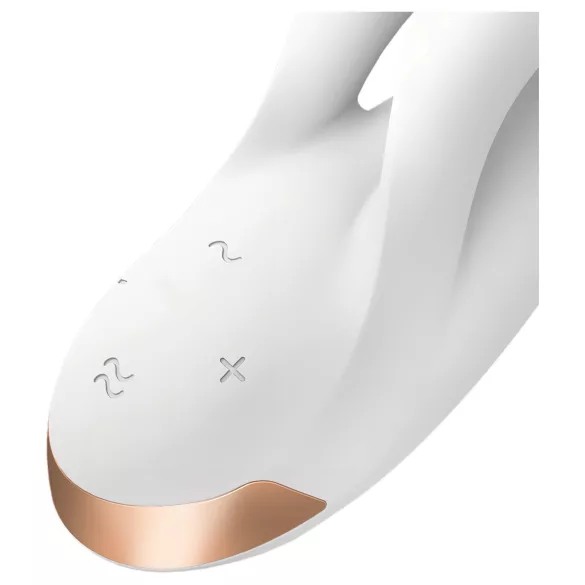 Satisfyer Double Flex - Δονητής με βραχίονα κλειτορίδας με έλεγχο μέσω εφαρμογής (λευκός)