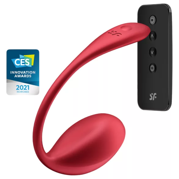 Satisfyer Shiny Petal - δονούμενο αυγό με τηλεχειριστήριο - κόκκινο