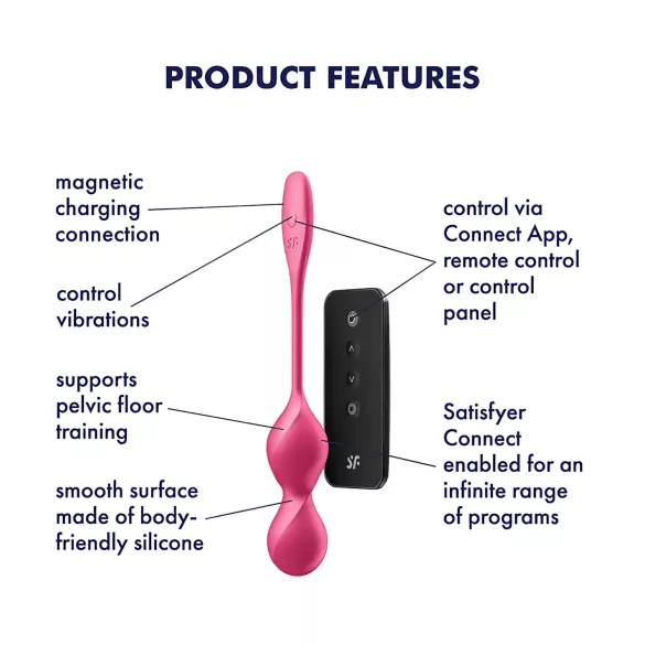Satisfyer Love Birds 2 - Δονητική μπάλα γκέισα με έλεγχο μέσω εφαρμογής (ροζ)