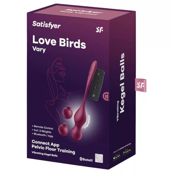 Satisfyer Love Birds Vary - Δονητική μπάλα Kέγκελ με έλεγχο μέσω εφαρμογής (κόκκινο)
