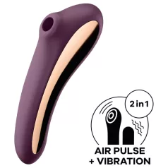   Satisfyer Dual Kiss - 2 σε 1, κολπικός και κλειτοριδικός δονητής (μοβ)