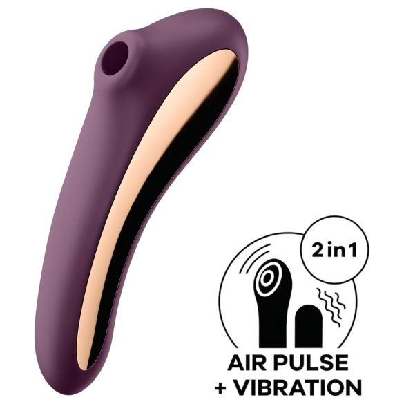 Satisfyer Dual Kiss - 2σε1, κολπικός και κλειτοριδικός δονητής (μωβ)