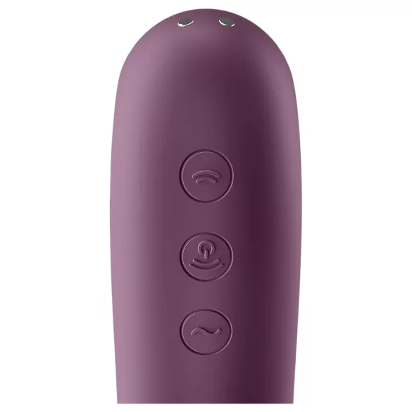 Satisfyer Dual Kiss - 2 σε 1, κολπικός και κλειτοριδικός δονητής (μοβ)