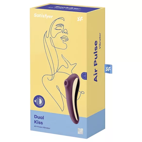 Satisfyer Dual Kiss - 2 σε 1, κολπικός και κλειτοριδικός δονητής (μοβ)