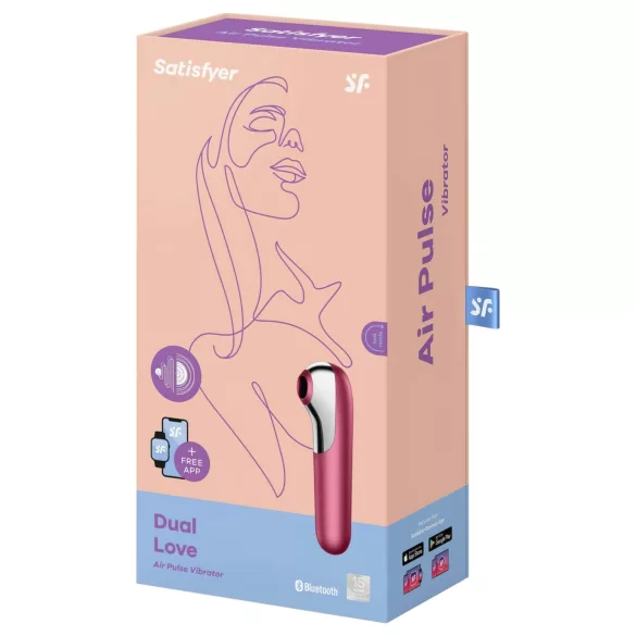 Satisfyer Dual Love - δονητής κλειτορίδας και κολπικός - έξυπνος - κόκκινο